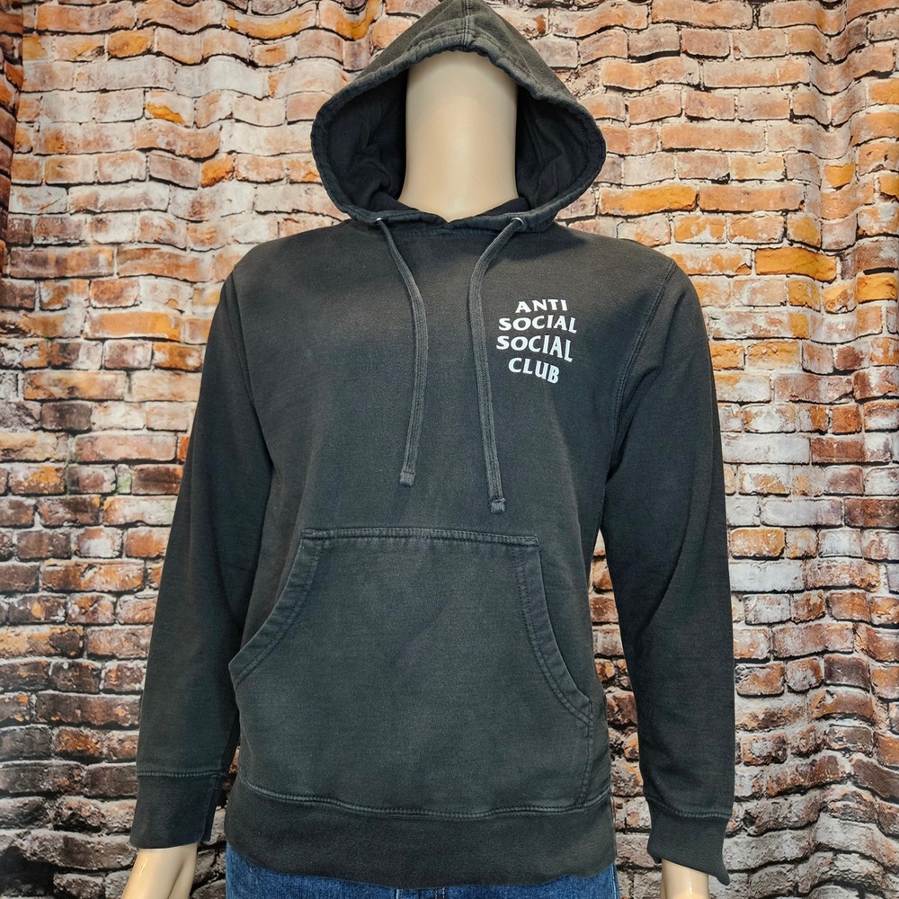 Anti Social Social Club Mens Black Pullover Graphic Hoodie SS4500P Small